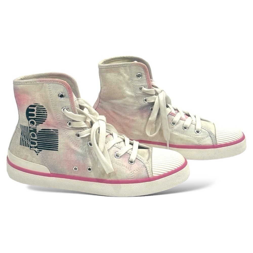 ISABEL Marant Benkeen Women’s Tie Dye Ombre Canvas High Top Sneakers Size 8 - Picture 3 of 13
